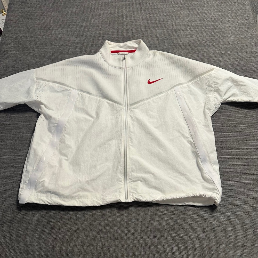 Nike Full Zip Nylon Track Jacket Sportswear White CU3818-100 Men's Size XXL